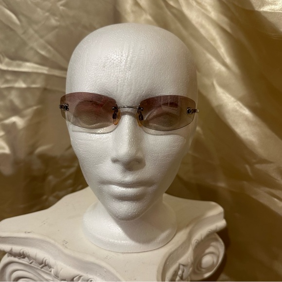 Chanel 4002 Rimless CC Vintage Y2K Sunglasses in Pink Hue - Picture 10 of 16